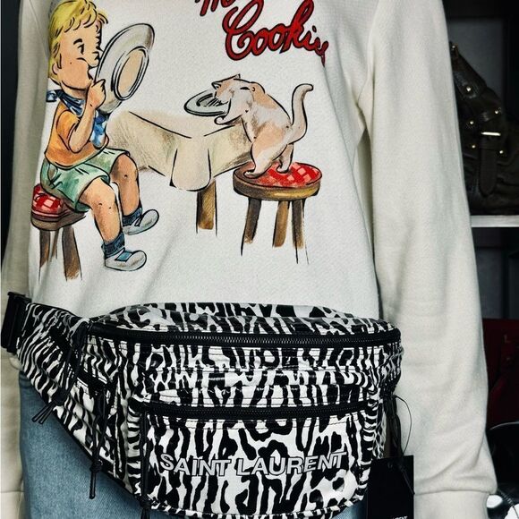 Saint Laurent Zebra Print Nylon Fanny Bag NWT - Picture 4 of 12